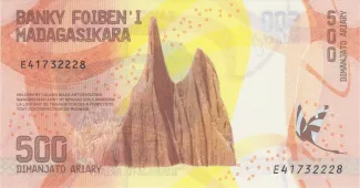 Madagascar 500 Ariary, 2017-2023 reverse