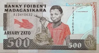 Madagascar 500 Francs / 100 Ariary, 1989 image