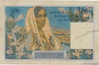 Madagascar 500 Francs, 1950-1958 reverse