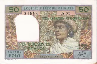 Madagascar 50 Francs / 10 Ariary, 1970 image