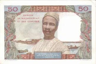 Madagascar 50 Francs, 1950-1960 reverse