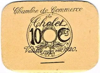 Maine-et-Loire, Department of 10 Centimes, 1920 reverse