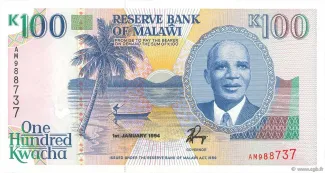 Malawi 100 Kwacha, 1993-1994 obverse