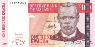Malawi 100 Kwacha, 2005-2011 obverse