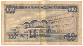 Malawi 10 Kwacha, 1976-1985 reverse