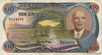 Malawi 10 Kwacha, 1986-1988 obverse