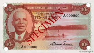 Malawi 10 Shillings, 1964 image
