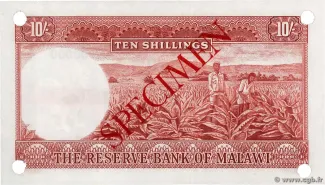 Malawi 10 Shillings, 1964 reverse