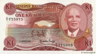 Malawi 1 Kwacha, 1986-1988 obverse