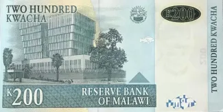 Malawi 200 Kwacha, 2001-2003 reverse