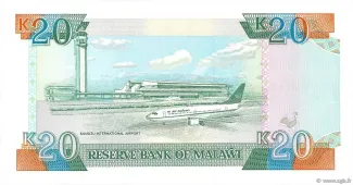 Malawi 20 Kwacha, 1993 reverse