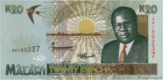 Malawi 20 Kwacha, 1995 obverse