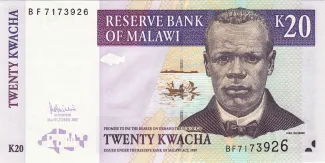 Malawi 20 Kwacha, 2004-2009 obverse