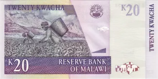 Malawi 20 Kwacha, 2004-2009 reverse