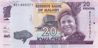 Malawi 20 Kwacha, 2014-2020 obverse
