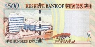 Malawi 500 Kwacha, 2005-2011 reverse