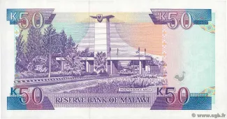 Malawi 50 Kwacha, 1990-1994 reverse