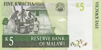 Malawi 5 Kwacha, 1997-2005 reverse