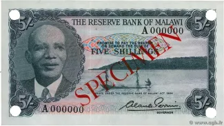 Malawi 5 Shillings, 1964 image