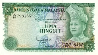 Malaysia 5 Ringgit, 1976-1981