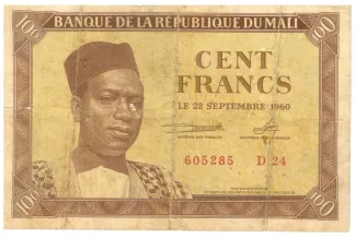 Mali 100 Francs, 1960 image