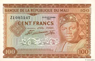 Mali 100 Francs, 1967 image