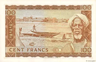 Mali 100 Francs, 1967 reverse