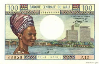 Mali 100 Francs, 1972 image