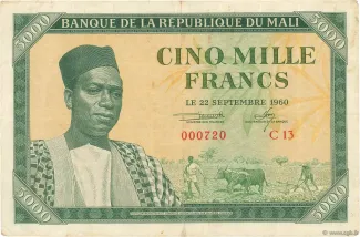 Mali 5.000 Francs, 1960 image