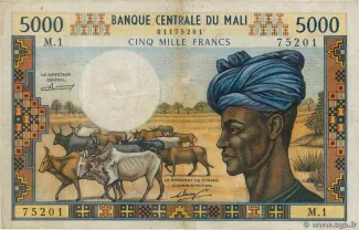 Mali 5.000 Francs, 1972 image