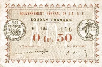 Mali 50 Centimes, 1921 image