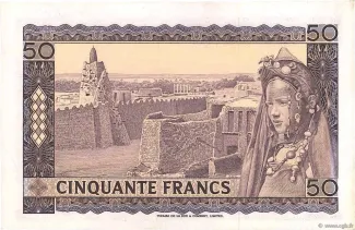 Mali 50 Francs, 1967 reverse