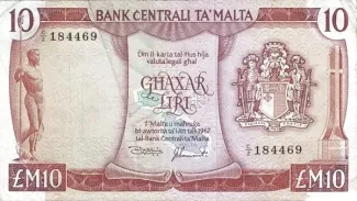 Malta 10 Liri, 1973 image