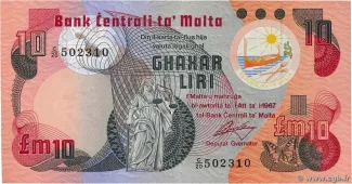 Malta 10 Liri, 1973 image