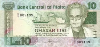 Malta 10 Liri, 1986 image