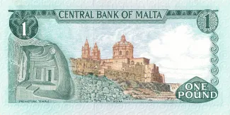 Malta 1 Lira, 1973 reverse