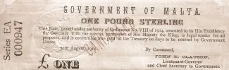 Malta 1 Pound, 1914 image