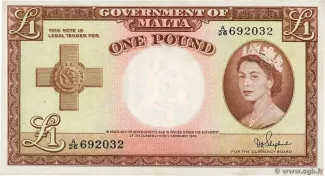 Malta 1 Pound, 1954 image