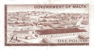 Malta 1 Pound, 1963 reverse