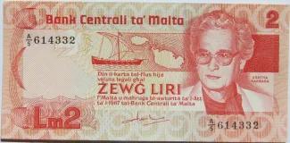 Malta 2 Liri, 1986 image
