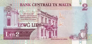 Malta 2 Liri, 1994-2007 reverse