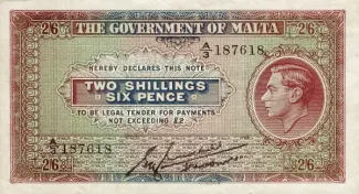 Malta 2 Shillings 6, 1940 image