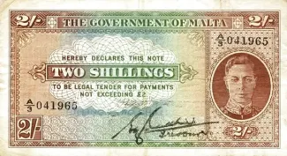 Malta 2 Shillings, 1942 image
