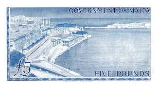 Malta 5 Pounds, 1961-1963 reverse