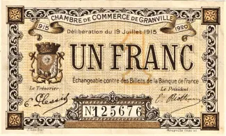 Manche, Department of 1 Franc, 1915 image