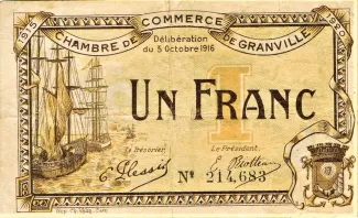Manche, Department of 1 Franc, 1916 image