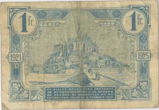 Manche, Department of 1 Franc, 1921 reverse