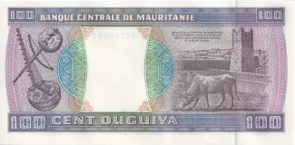 Mauritania 100 Ouguiya, 1974-2002 reverse