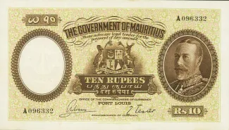 Mauritius 10 Rupees - George V, 1930 image