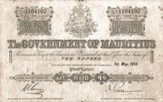 Mauritius 10 Rupees, 1930 image